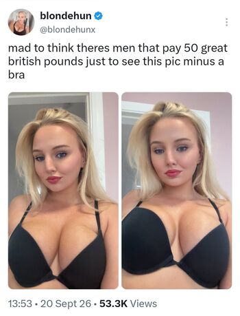 Leaked Blondehunx private photo viral onlyfans